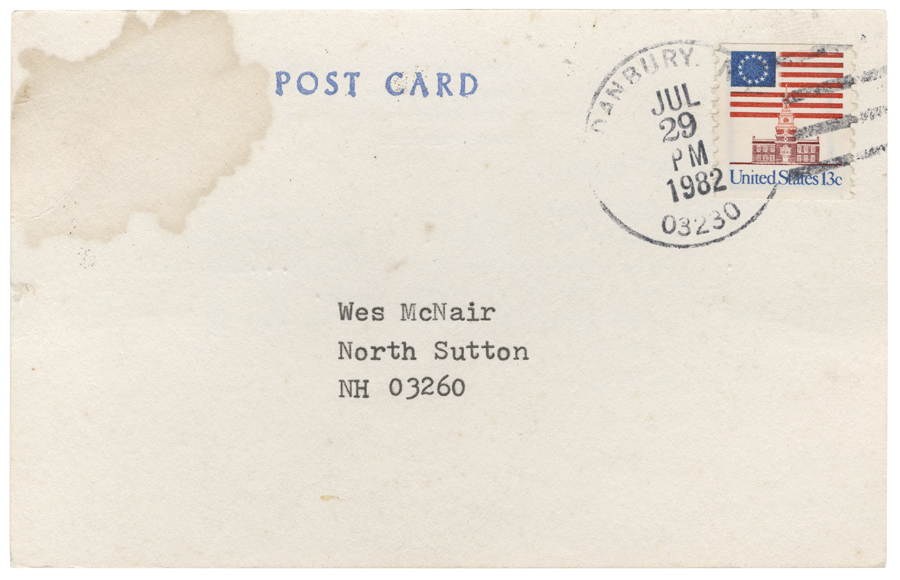 Letter from Hall to McNair, July 28, 1982, Page 1, Colby College Special Collections