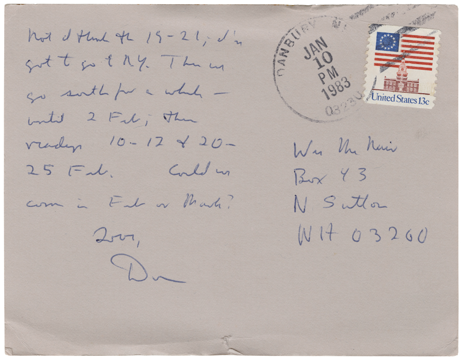 Letter from Hall to McNair, January 10, 1983, Page 1, Colby College Special Collections