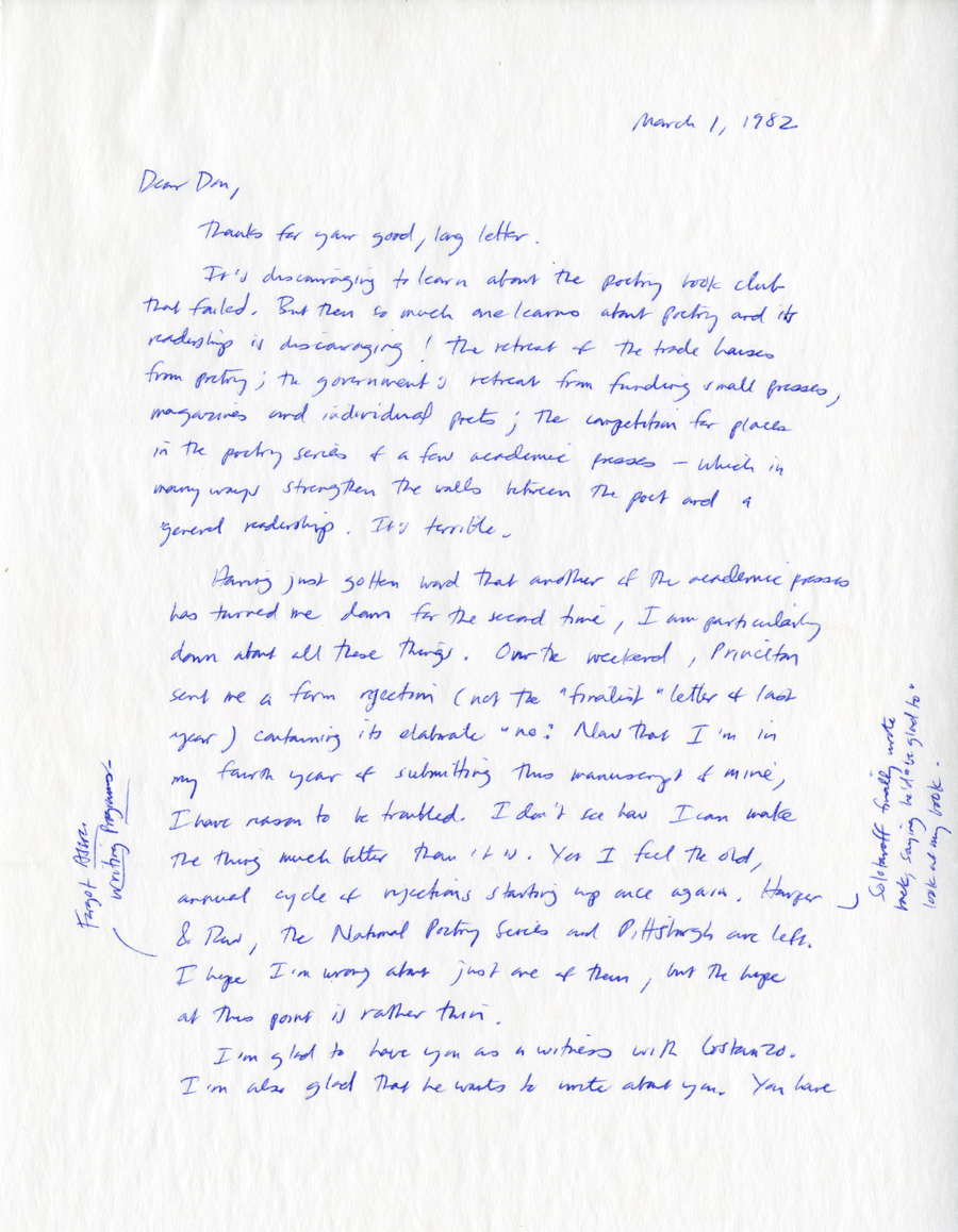 Letter from McNair to Hall, 03-01-1982, Page 1