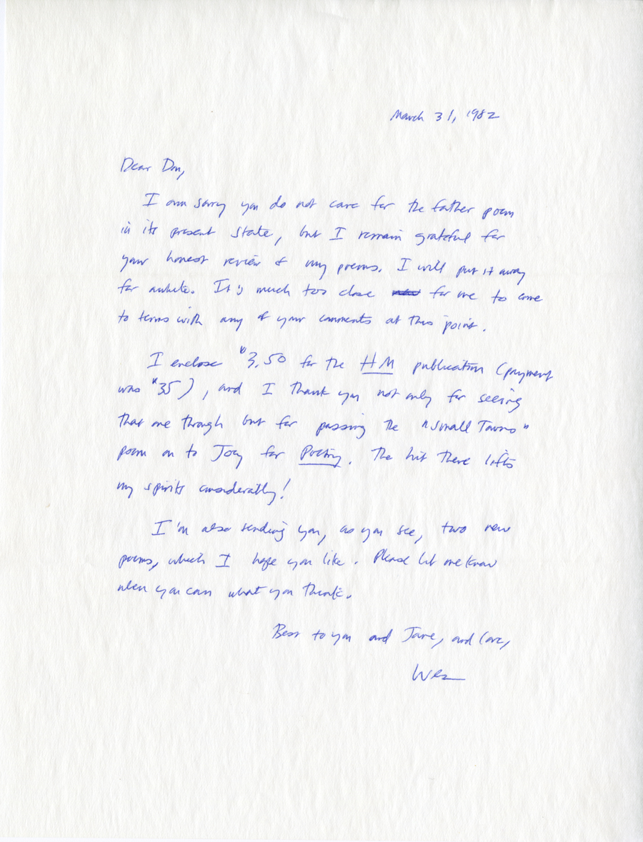 Letter from McNair to Hall, March 31, 1982