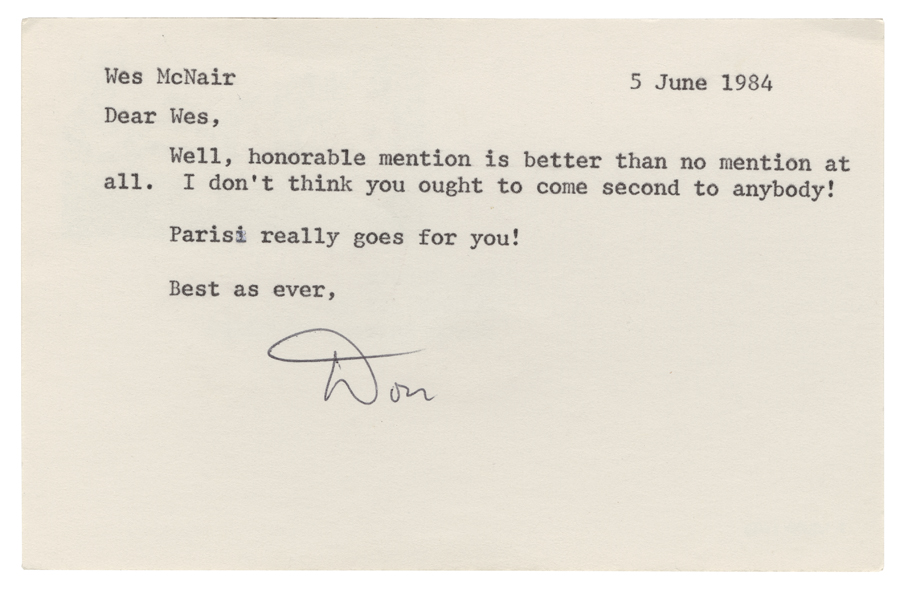 Letter from Hall to McNair, June 5, 1984, Page 1, Colby College Special Collections