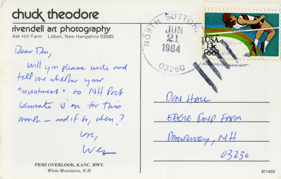 Letter from McNair to Hall, June 21, 1984, Page 1, Milne Special Collections and Archives, University of New Hampshire