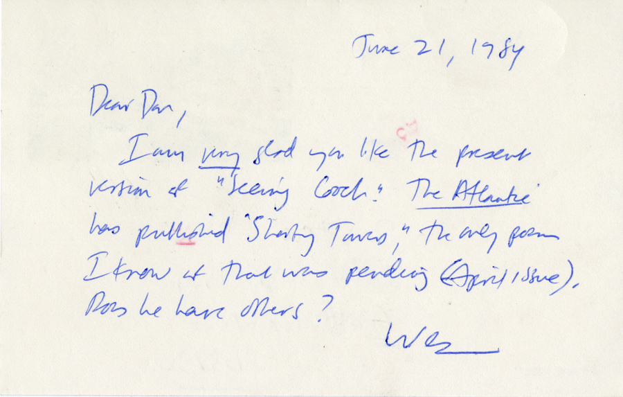 Letter from McNair to Hall, June 21, 1984, Page 1, Milne Special Collections and Archives, University of New Hampshire