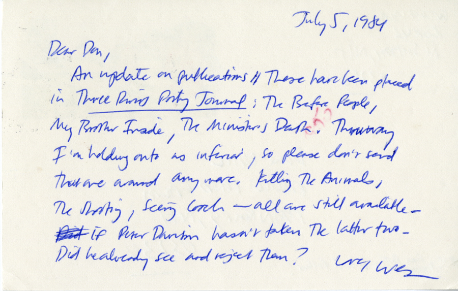 Letter from McNair to Hall, July 5, 1984, Page 1, Milne Special Collections and Archives, University of New Hampshire