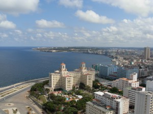The view of the Havana harbor from our restaurant. The large hotel is the 5 star Hotel Nacional, where we had lunch another day.