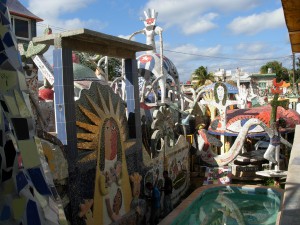 Inside Fuster's compound where he has his tile and oil paint studios.