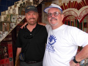 Bill & Fuster, who has a number of helpers for his mosaic work.