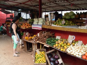 A farmers' market in town.