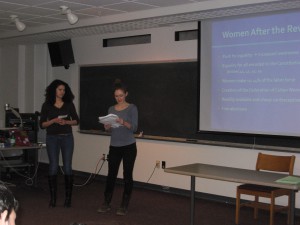 Victoria & Ellie present their topic, "The Women of Cuba".