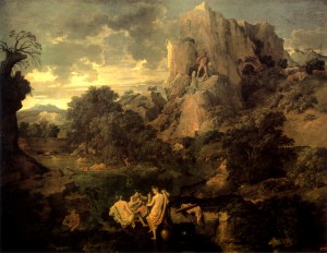 <em> Landscape with Hercules and Cacus </em>, Nicholas Poussin, 1659, Pushkin Museum.  