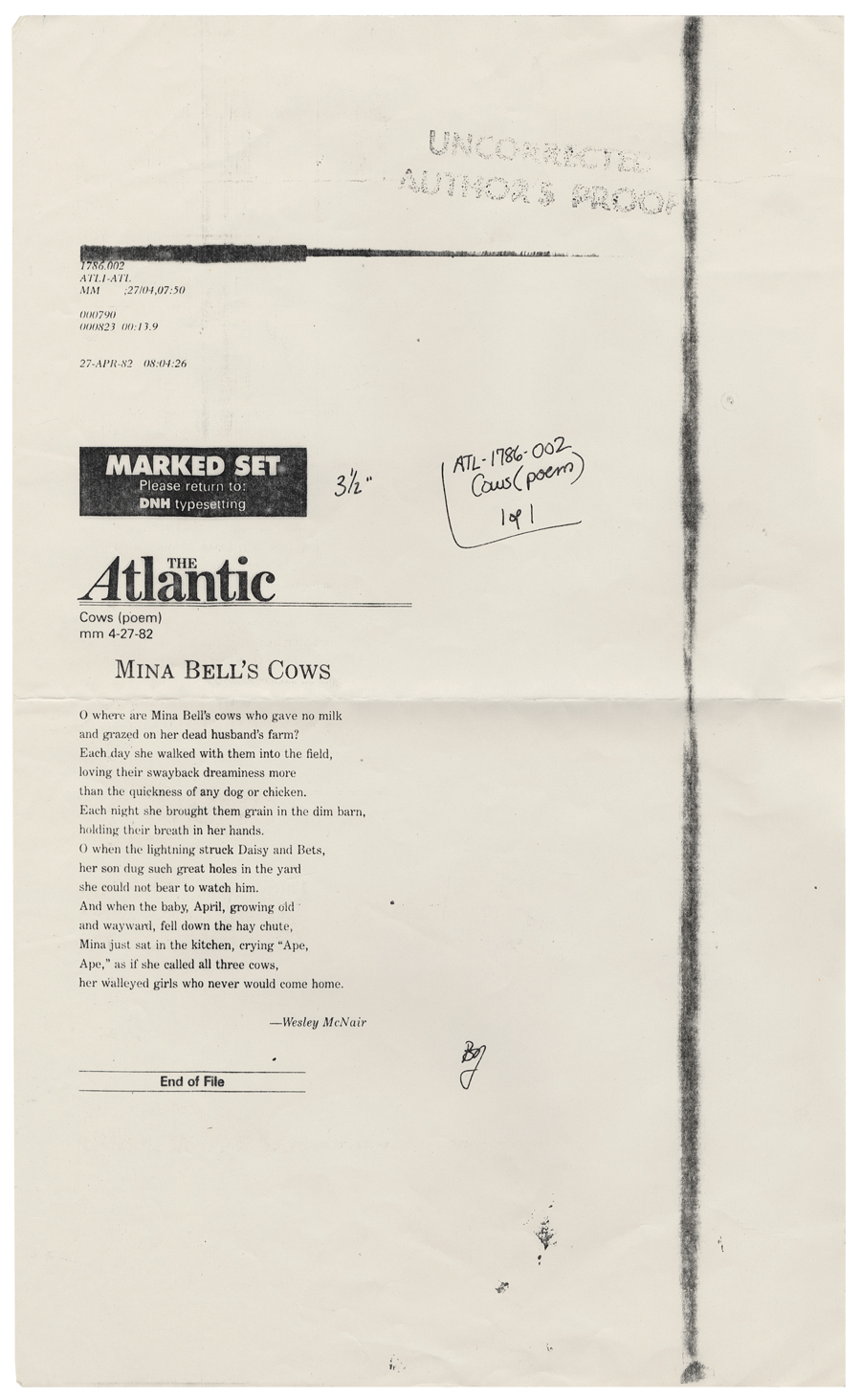 Letter from The Atlantic to Hall, April 29, 1982, Page 2, Colby College Special Collections