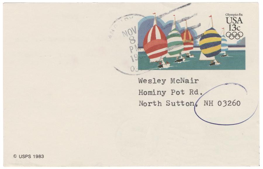 Letter from Hall to McNair, November 7, 1983, Page 2, Colby College Special Collections
