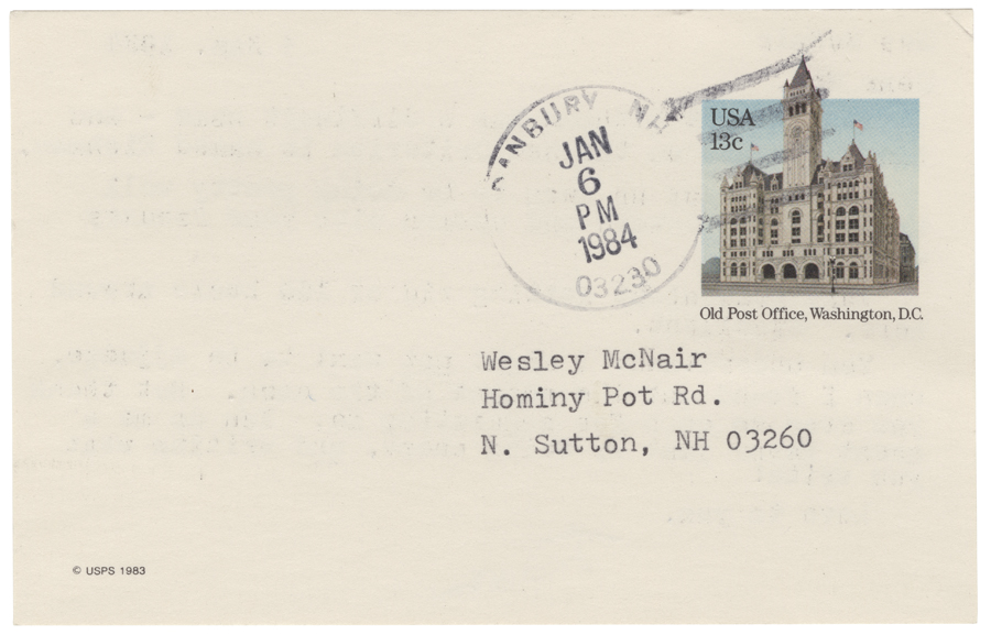 Letter from Hall to McNair, January 5, 1984, Page 2, Colby College Special Collections