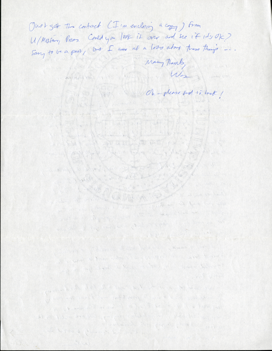 Letter from McNair to Hall, August 26, 1983, Page 2, Milne Special Collections and Archives, University of New Hampshire