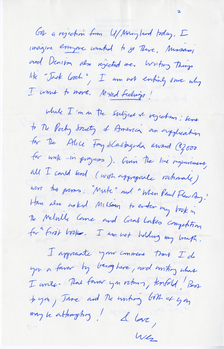 Letter from McNair to Hall, January 16, 1984, Page 2, Milne Special Collections and Archives, University of New Hampshire