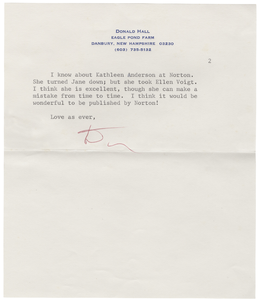 Letter from Hall to McNair, April 11, 1984, Page 2, Colby College Special Collections