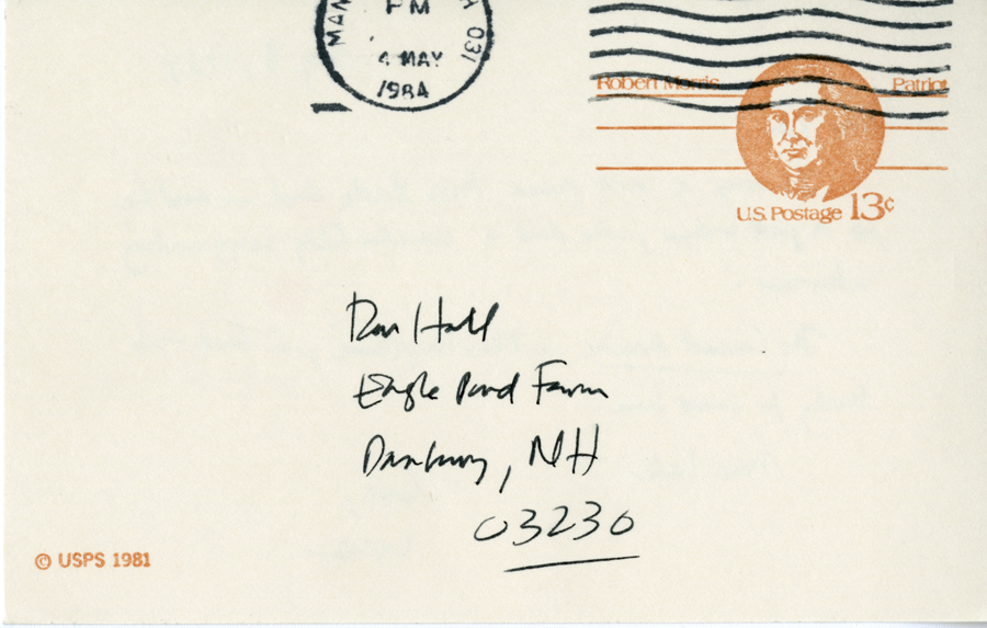 Letter from McNair to Hall, May 3, 1984, Page 2, Milne Special Collections and Archives, University of New Hampshire