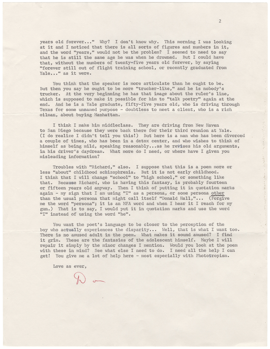 Letter from Hall to McNair, August 16, 1984, Page 2, Colby College Special Collections