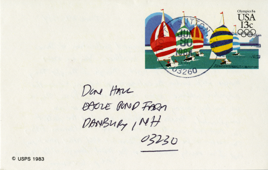 Letter from McNair to Hall, June 29, 1984, Page 2, Milne Special Collections and Archives, University of New Hampshire