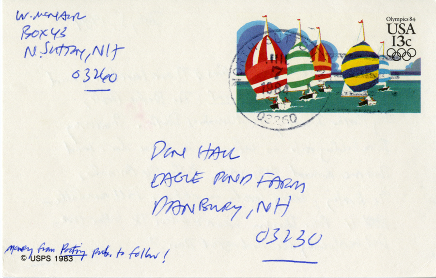 Letter from McNair to Hall, July 5, 1984, Page 2, Milne Special Collections and Archives, University of New Hampshire