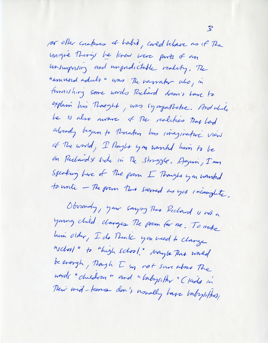Letter from McNair to Hall, August 18, 1984, Page 3, Milne Special Collections and Archives, University of New Hampshire
