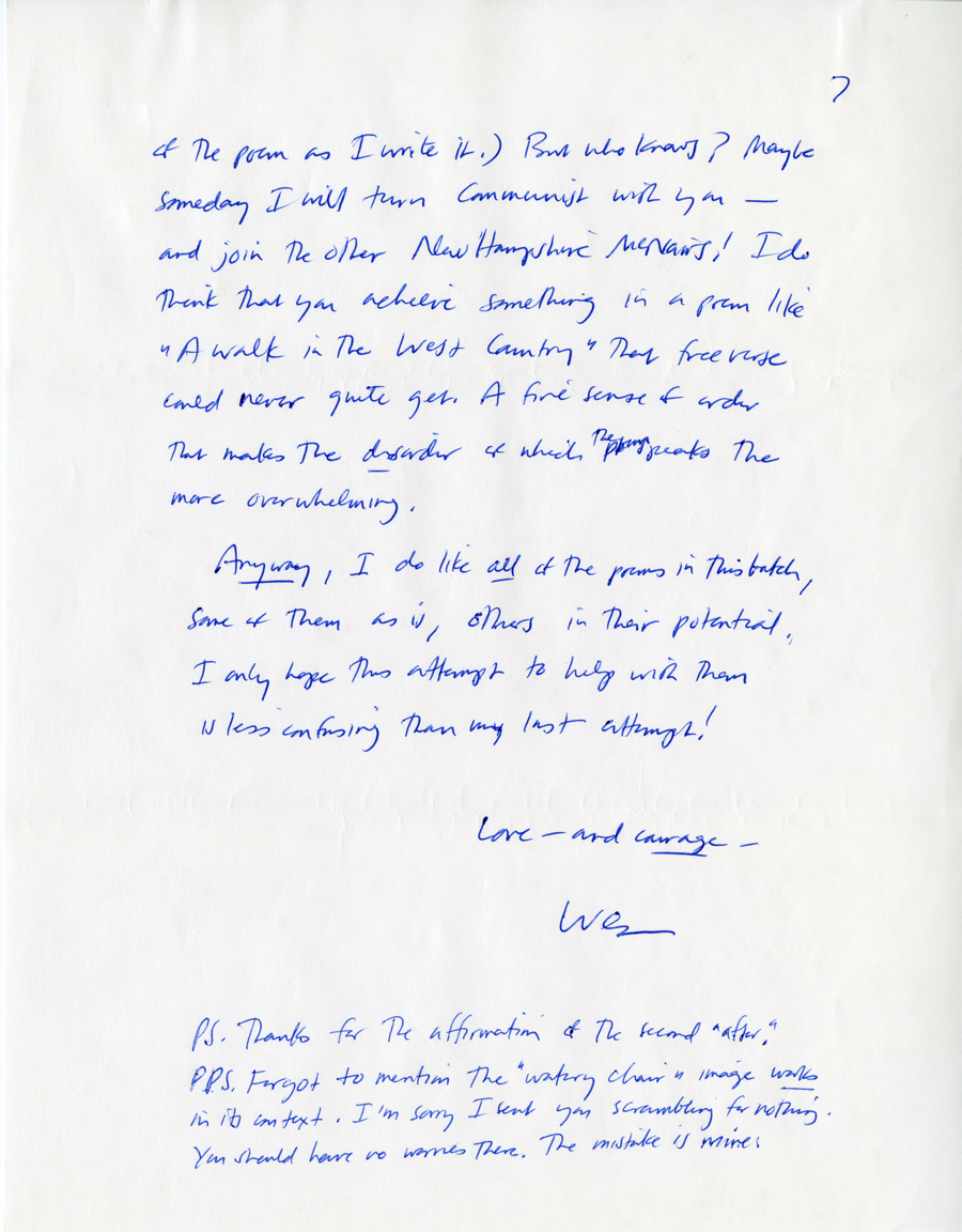 Letter from McNair to Hall, August 18, 1984, Page 7, Milne Special Collections and Archives, University of New Hampshire