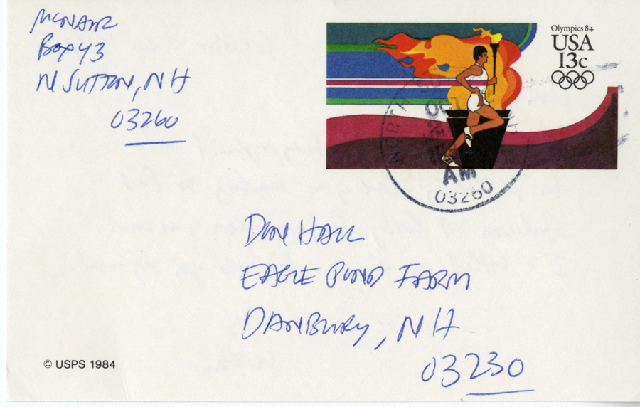 Letter from McNair to Hall, October 22, 1984, Page 2, Milne Special Collections and Archives, University of New Hampshire
