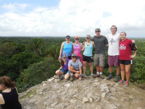 Atop the highest temple in Lamanai