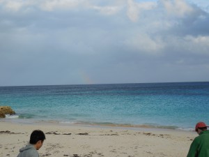 A rainbow at John Smith's Bay