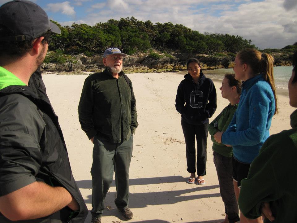 David Wingate in his element: giving a tour of Nonsuch Island.