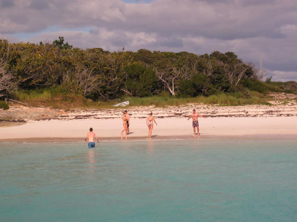 Swimming to shore is required, as there is no actual harbor or dock on Nonsuch.