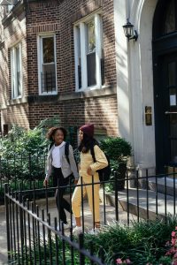 two kids walking together