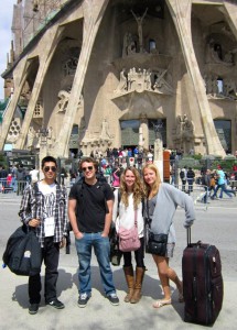 Visiting the Sagrada Familia with Scott, Allison, and Natalia