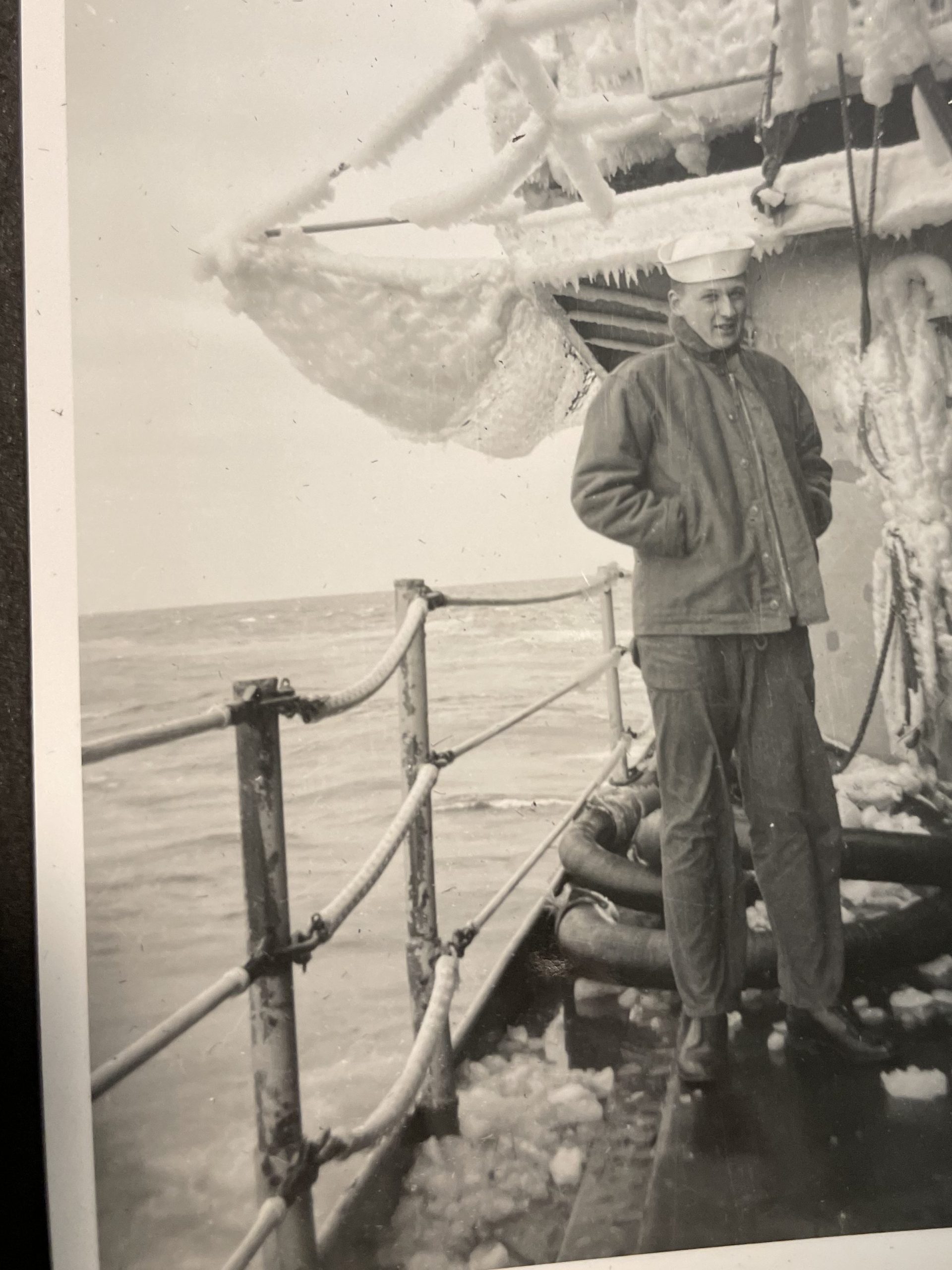 My grandfather on the USS Rochester.
